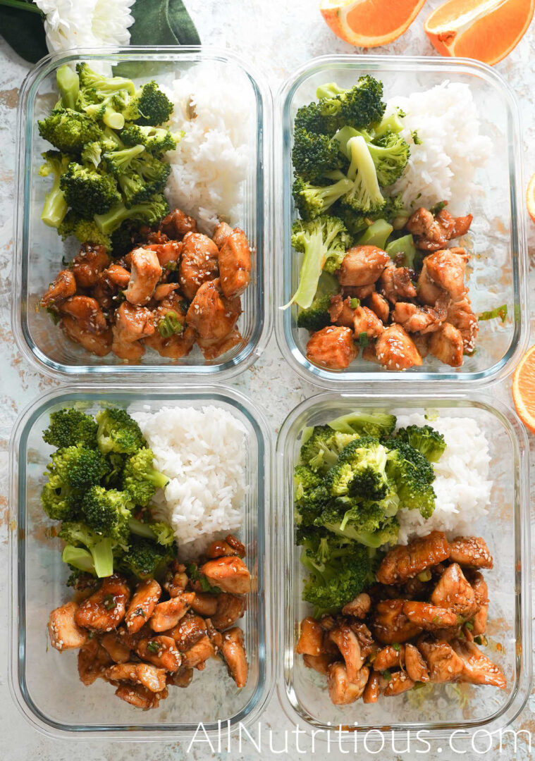 healthy orange chicken meal prep