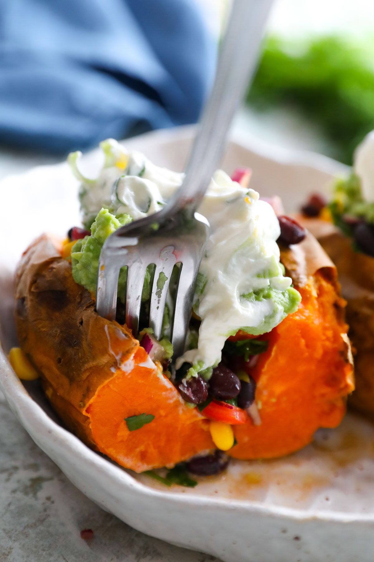 sweet potato stuffed with black beans