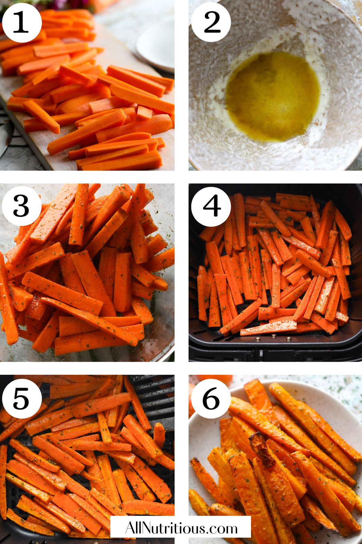 step by step instructions for air fryer carrots