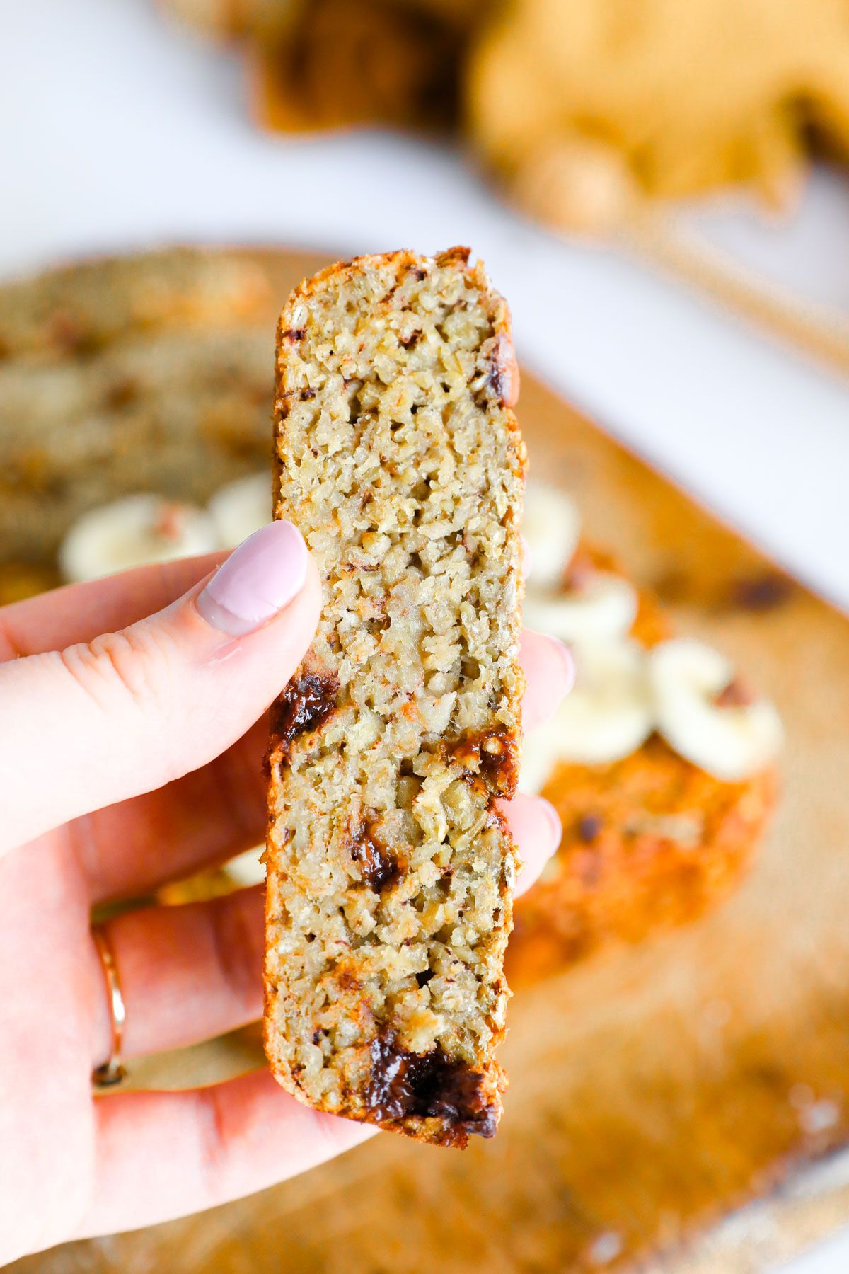 Oatmeal Banana Bread with chocolate chips