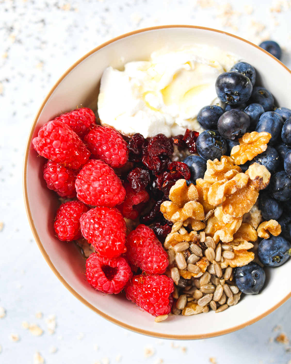 overhead shot of the breakfast bowl