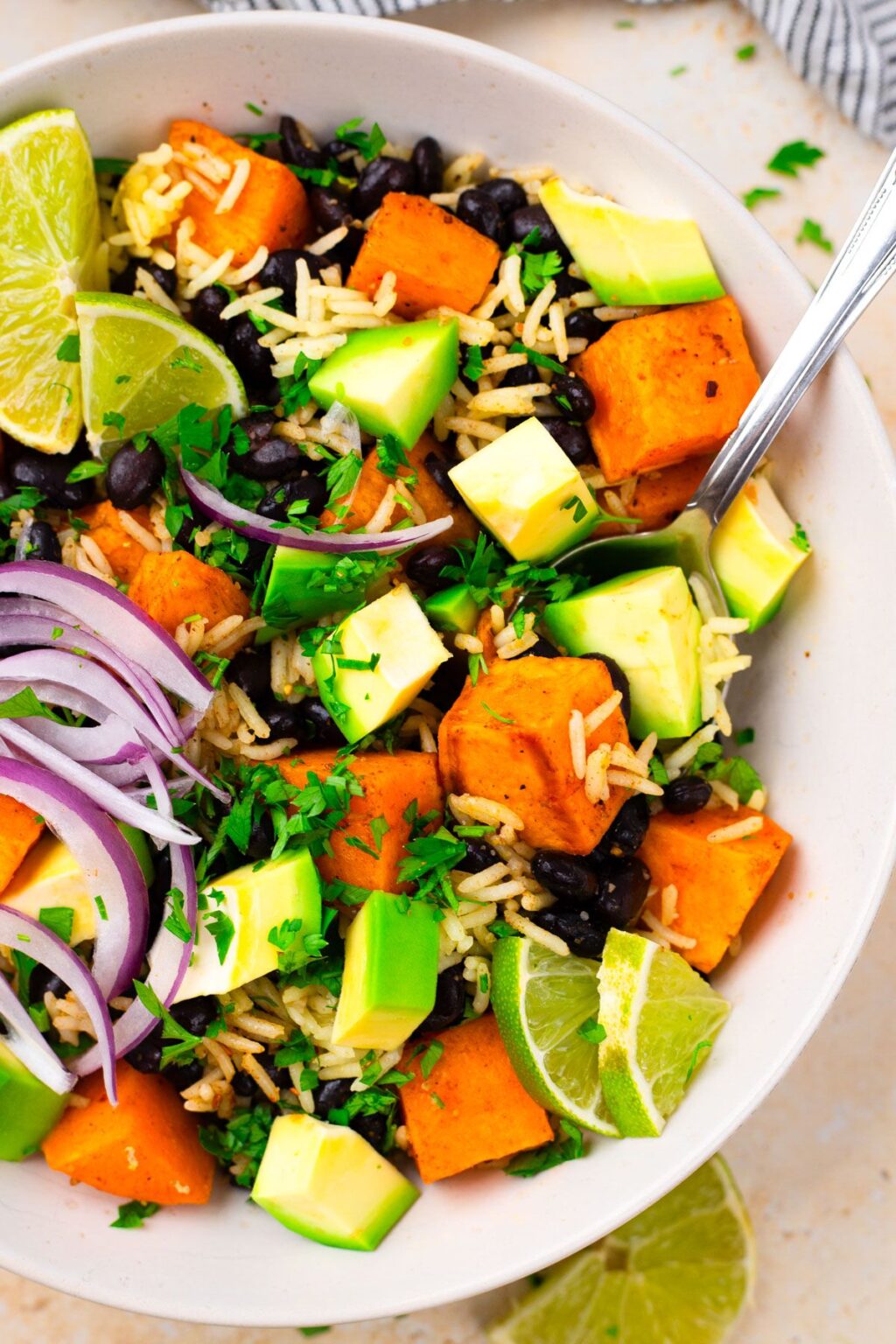 Sweet Potato Black Bean Rice Bowl - All Nutritious
