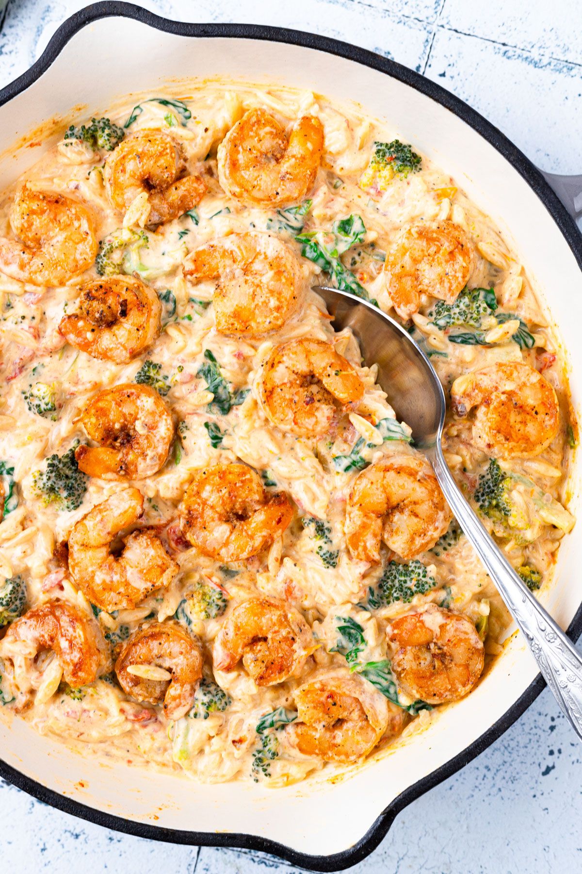 Savory Prawn Orzo with Sun-Dried Tomatoes