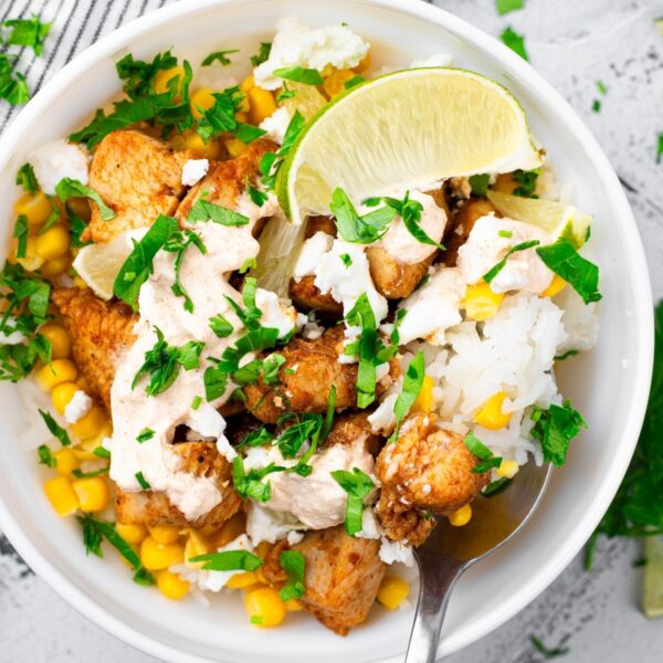 chicken corn rice bowl