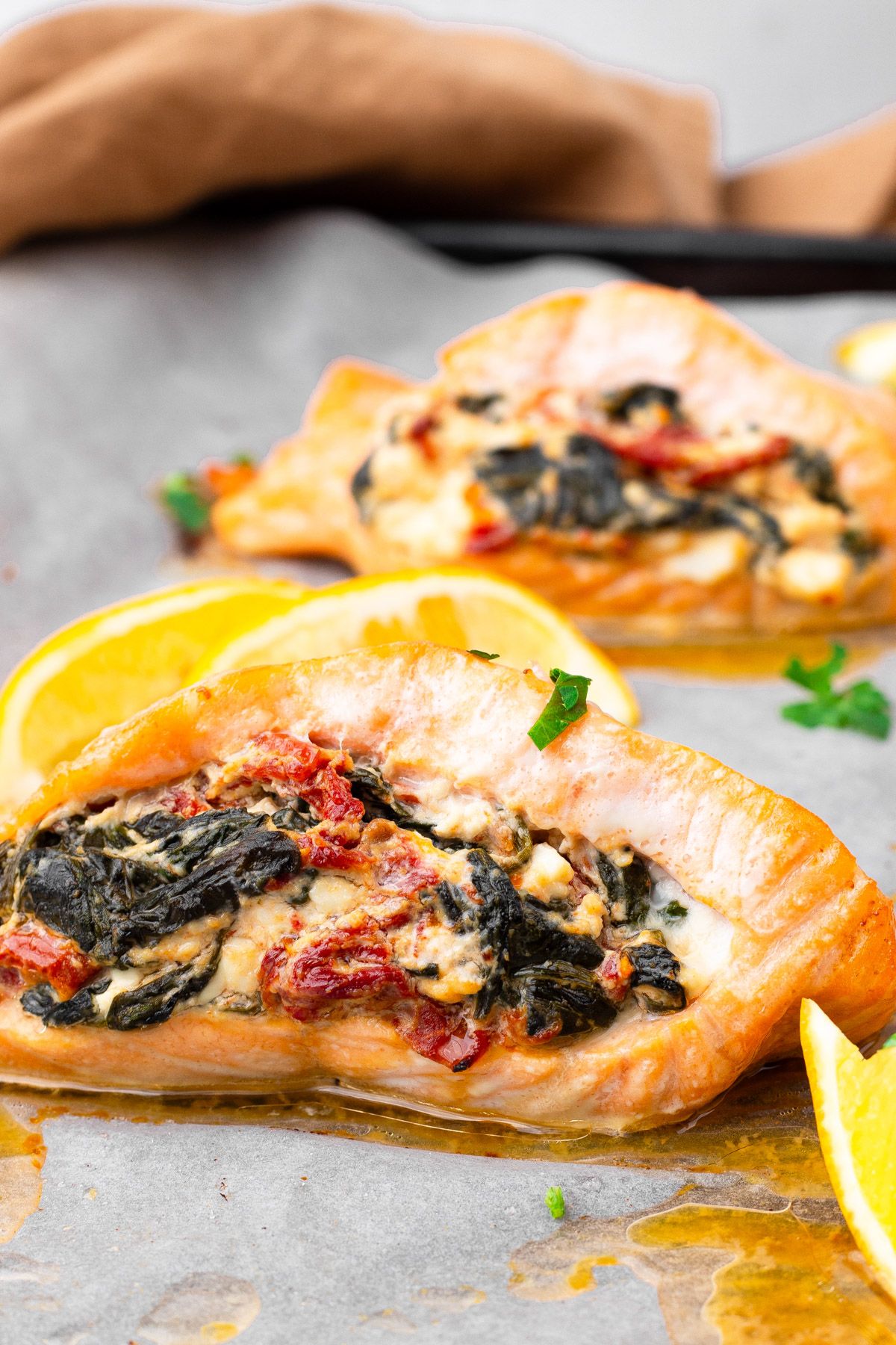 Mediterranean Stuffed Salmon