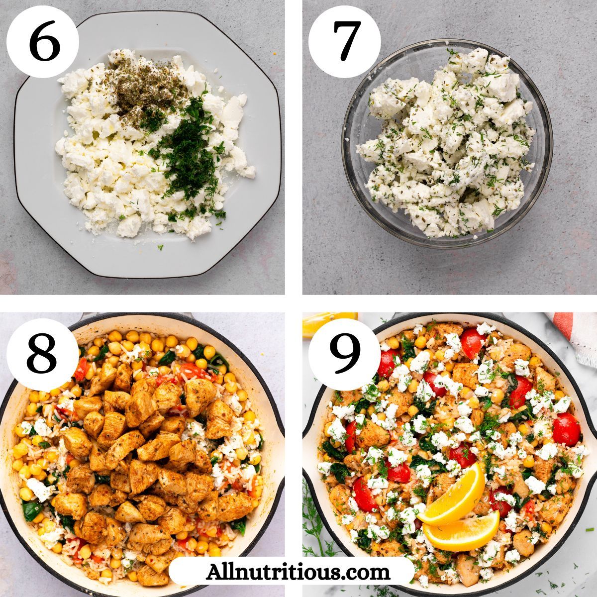 Nutritious Greek Chicken with Lemon Rice and Tomatoes Instructions 6-9