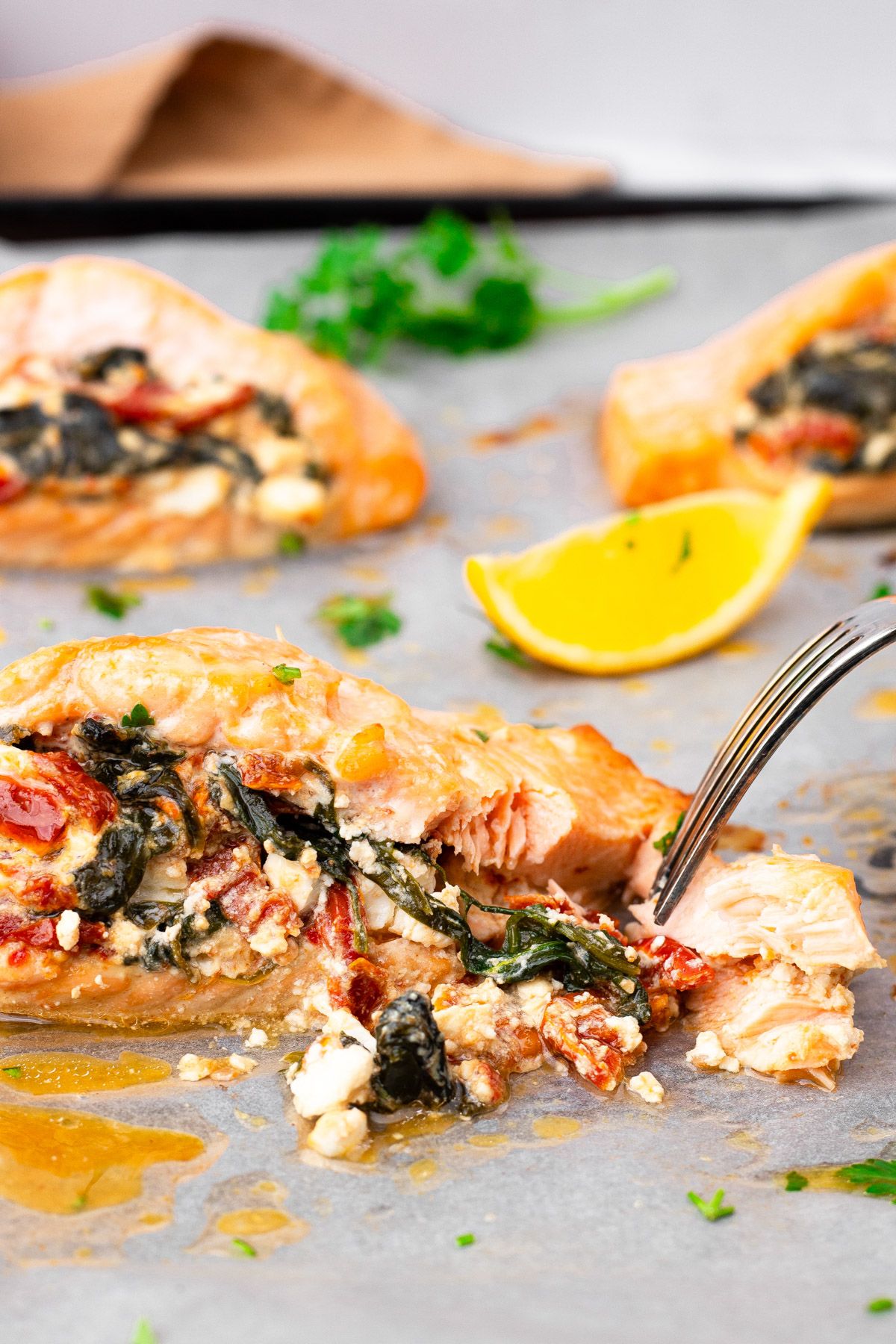 Tasty Mediterranean Stuffed Salmon