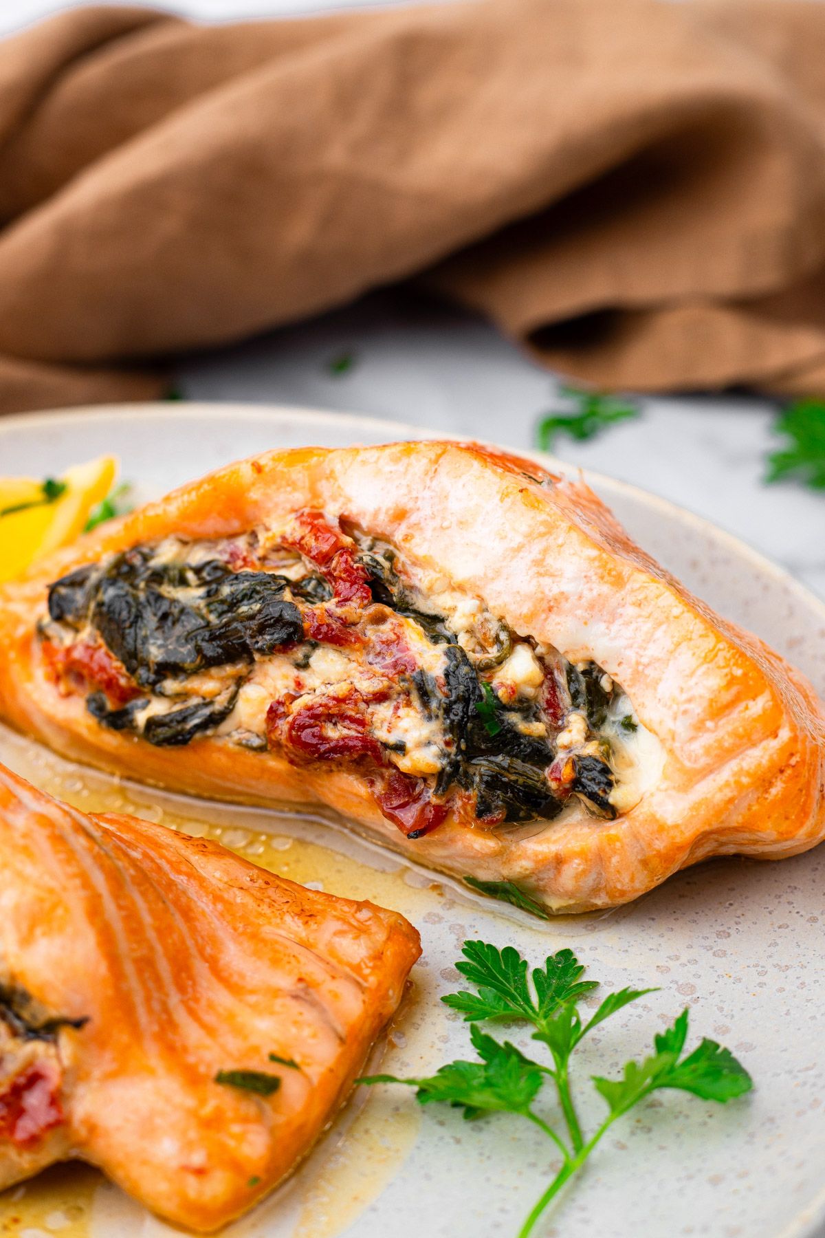 Nutritious Mediterranean Stuffed Salmon