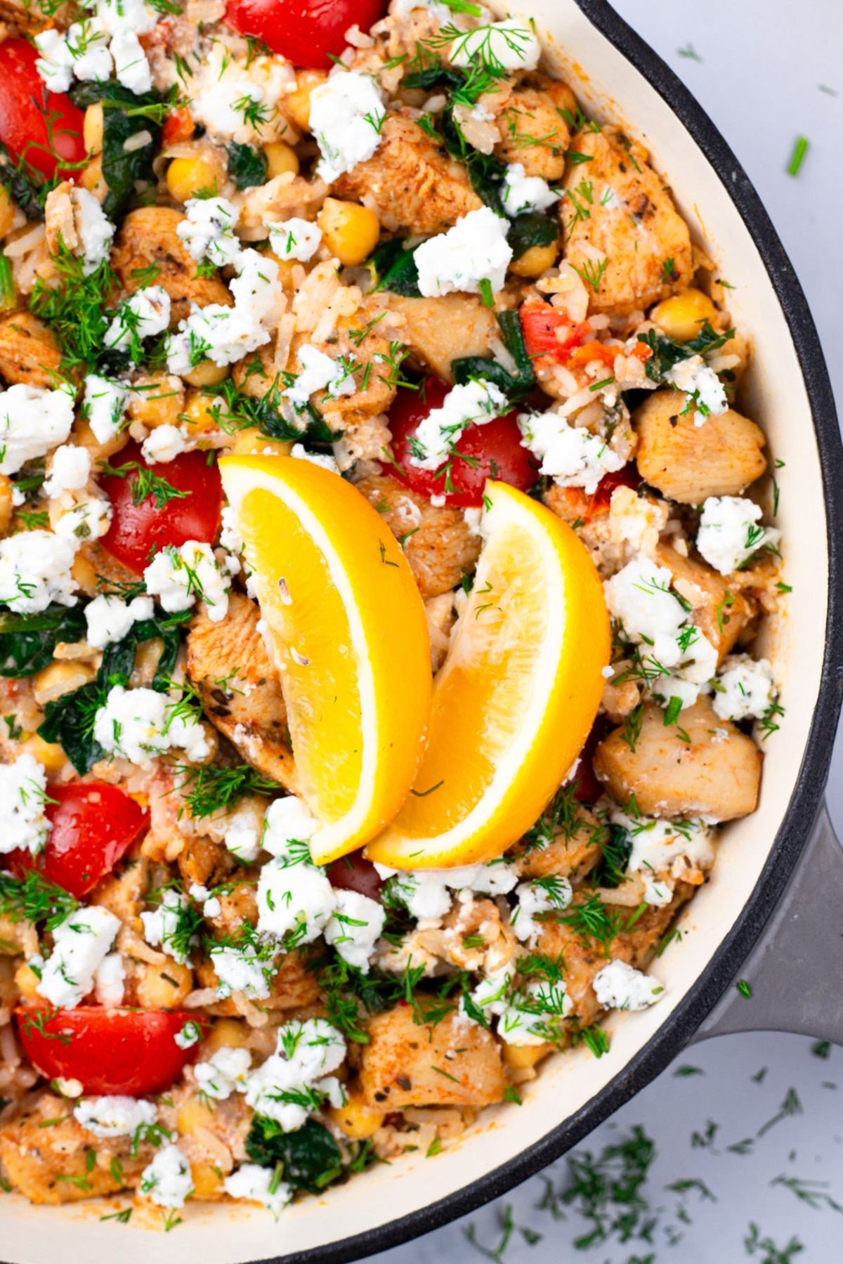 Savory Greek Chicken with Lemon Rice and Tomatoes