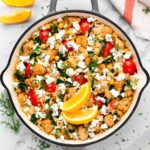 Greek Chicken with Lemon Rice and Tomatoes featured