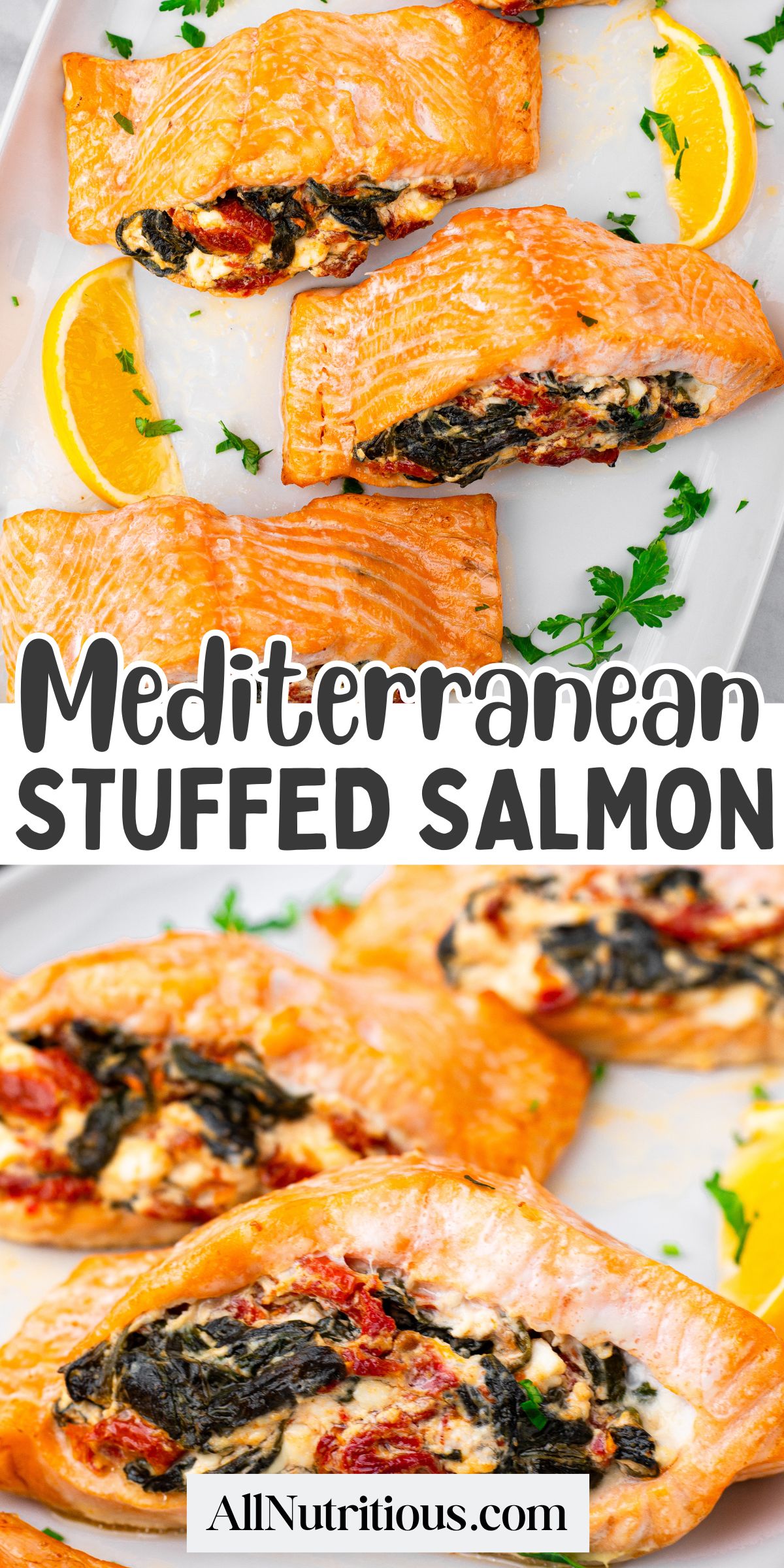 recipe for Mediterranean Stuffed salmon
