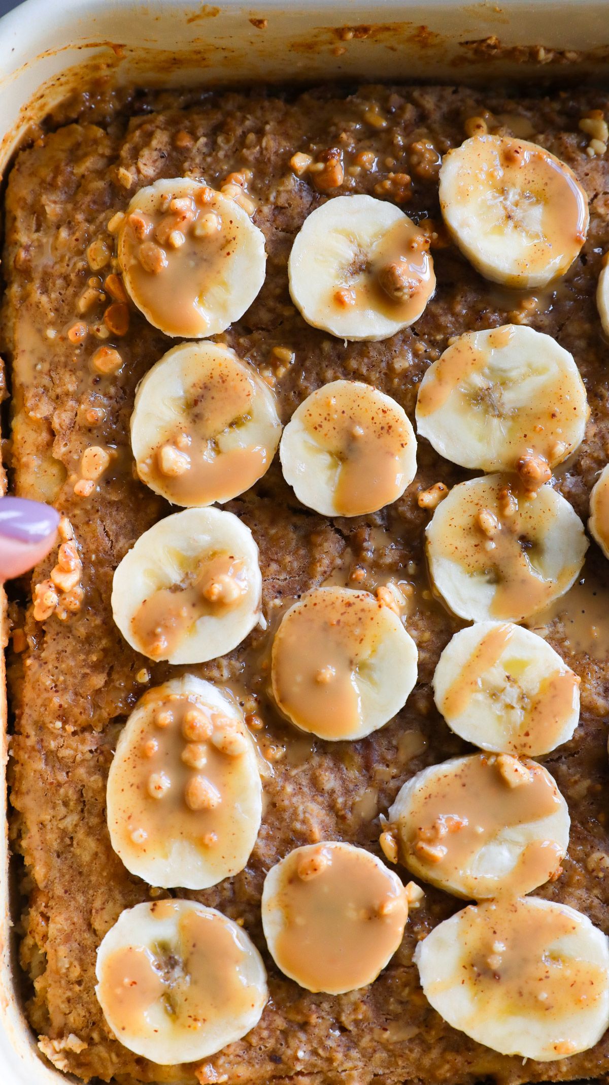 Delicious Peanut Butter Banana Baked Oatmeal