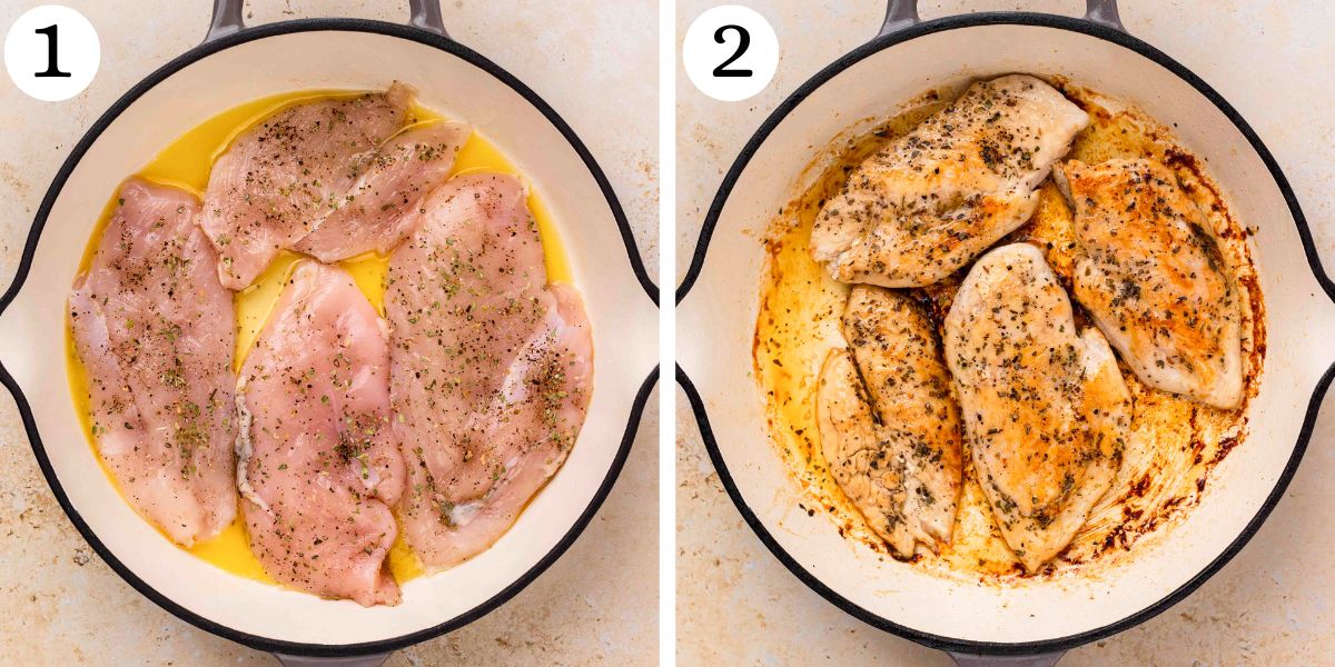 Creamy Chicken in Parmesan Sauce Instructions 1-2