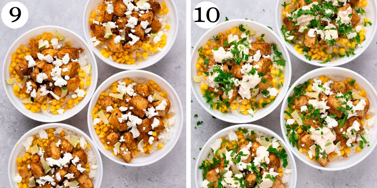 Delectable Chicken Corn Rice Bowls