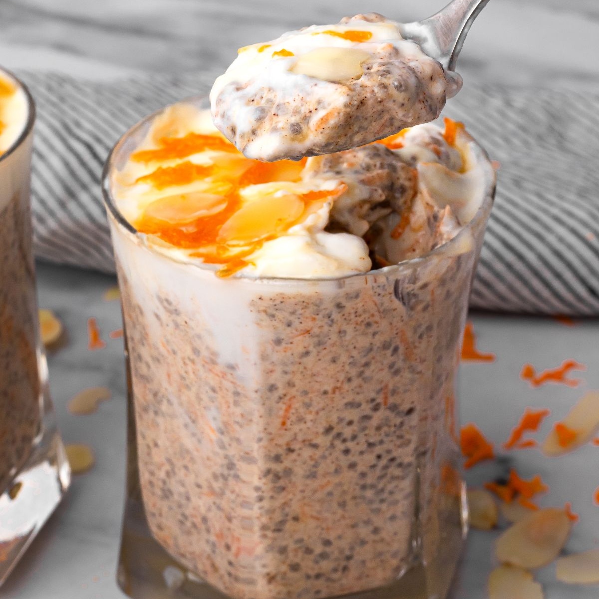 Carrot Cake Chia Pudding with Cottage Cheese