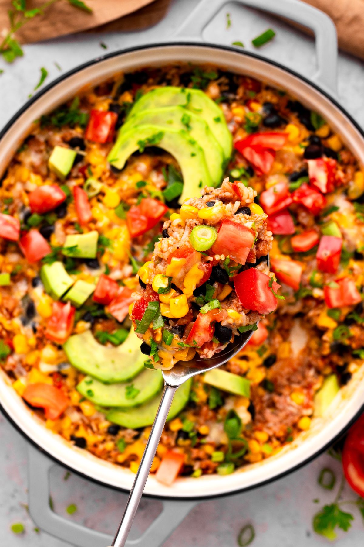 Savory Burrito Bowl in a Skillet