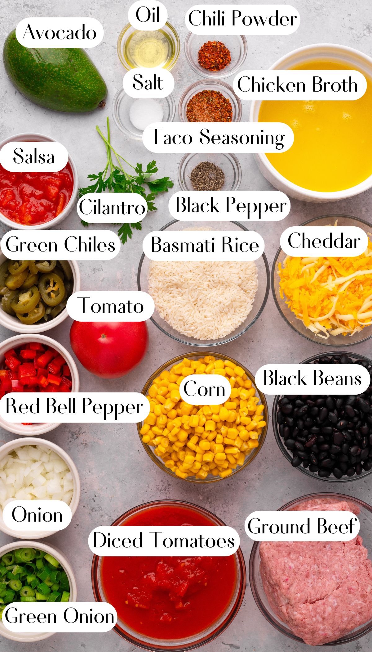 Quick Burrito Bowl in a Skillet Ingredients