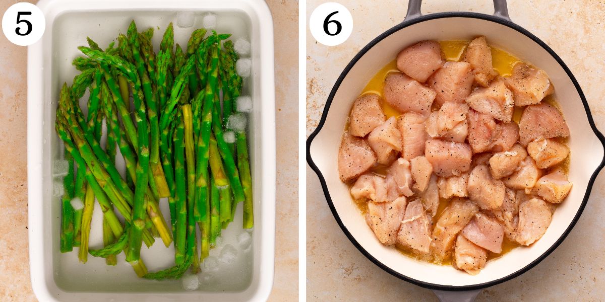 Delectable Garlic Butter Chicken Bites with Asparagus