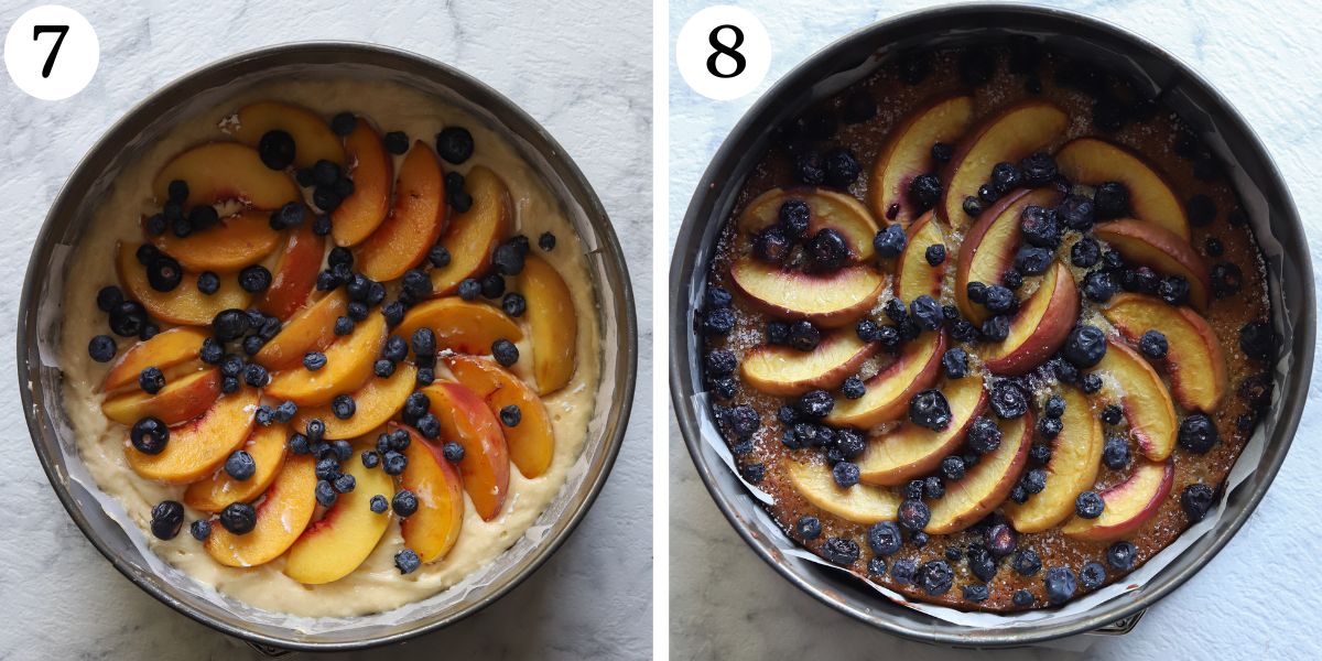 Delectable Peach Blueberry Cottage Cheese Cake