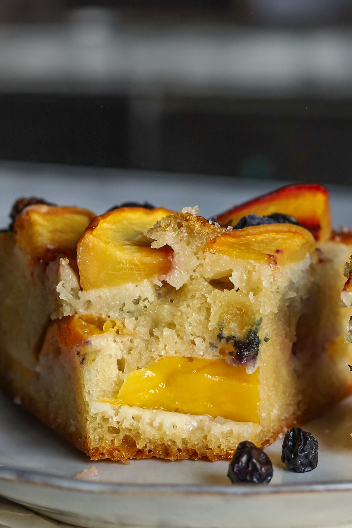 peach blueberry cottage cheese cake