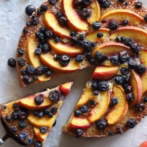 Peach Blueberry Cottage Cheese Cake