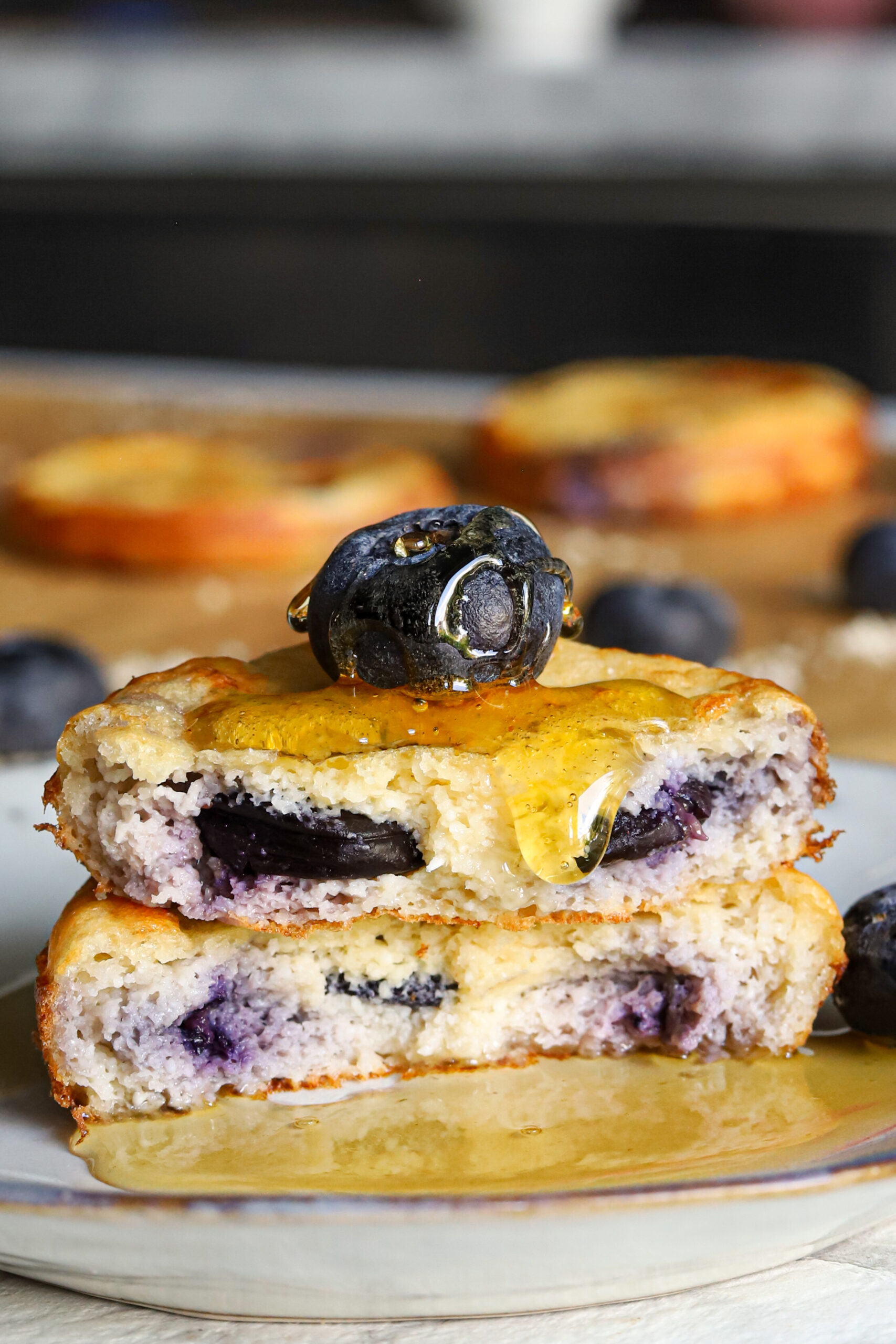 blueberry cottage cheese mini pancakes