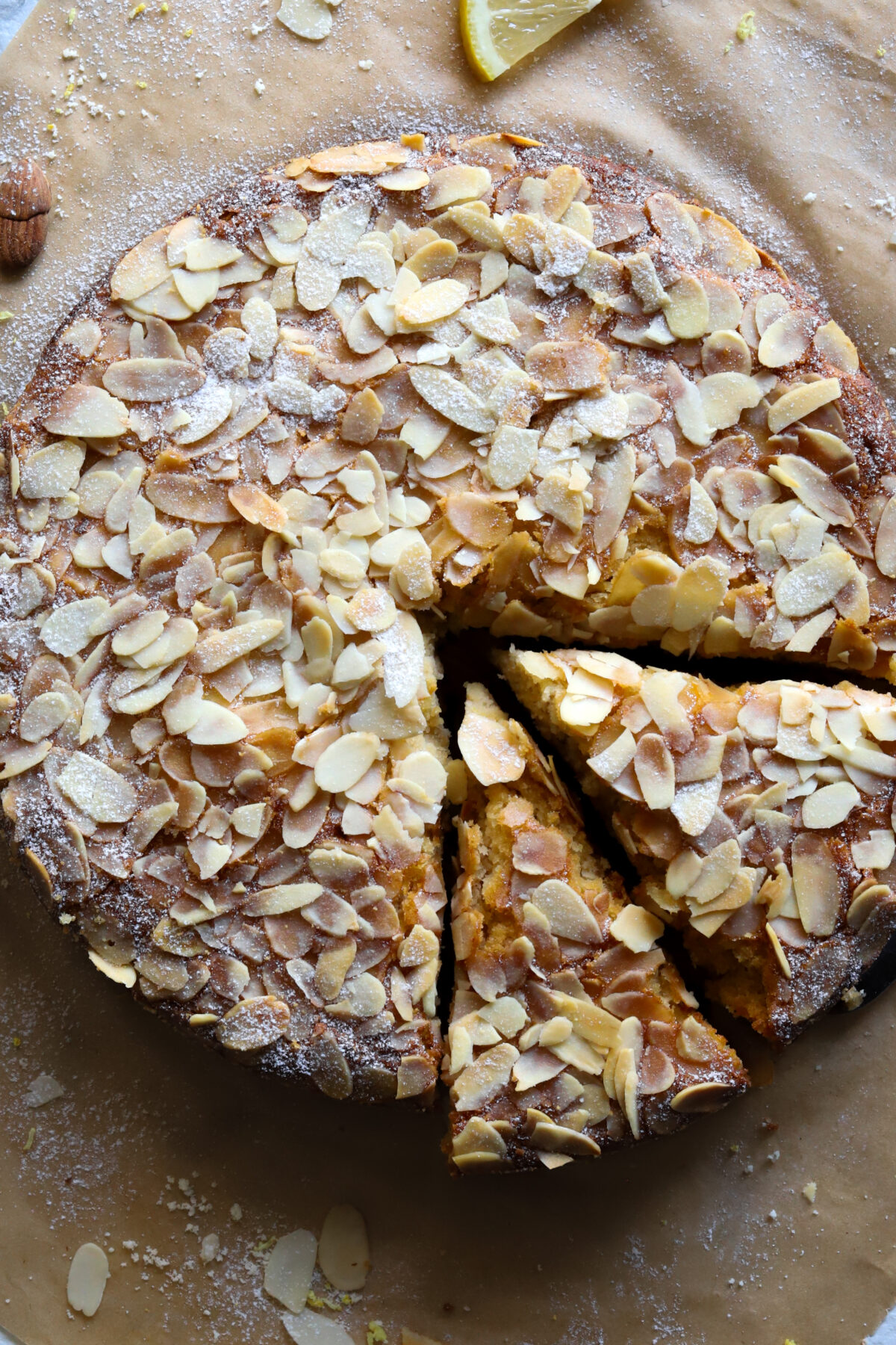 Lemon Almond Cottage Cheese Cake gluten free cake