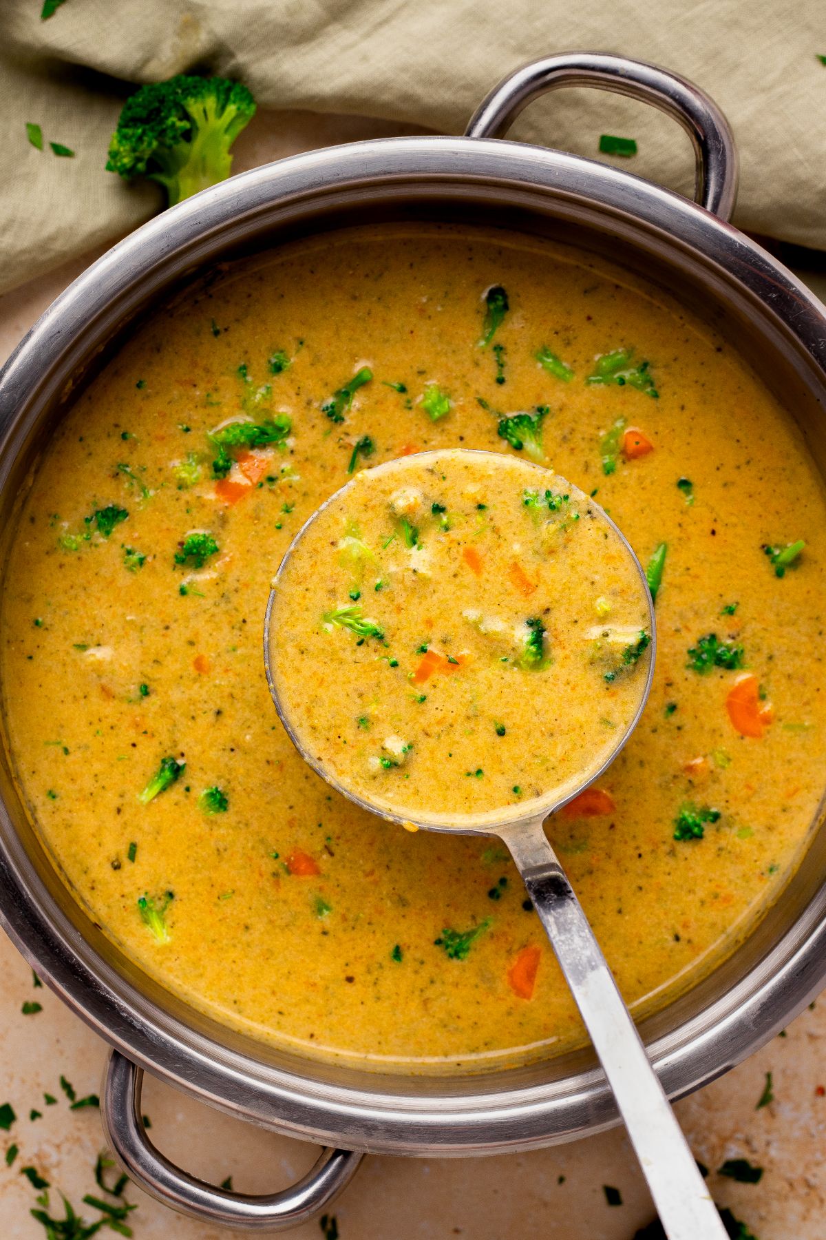 High Protein Broccoli Cheddar Soup