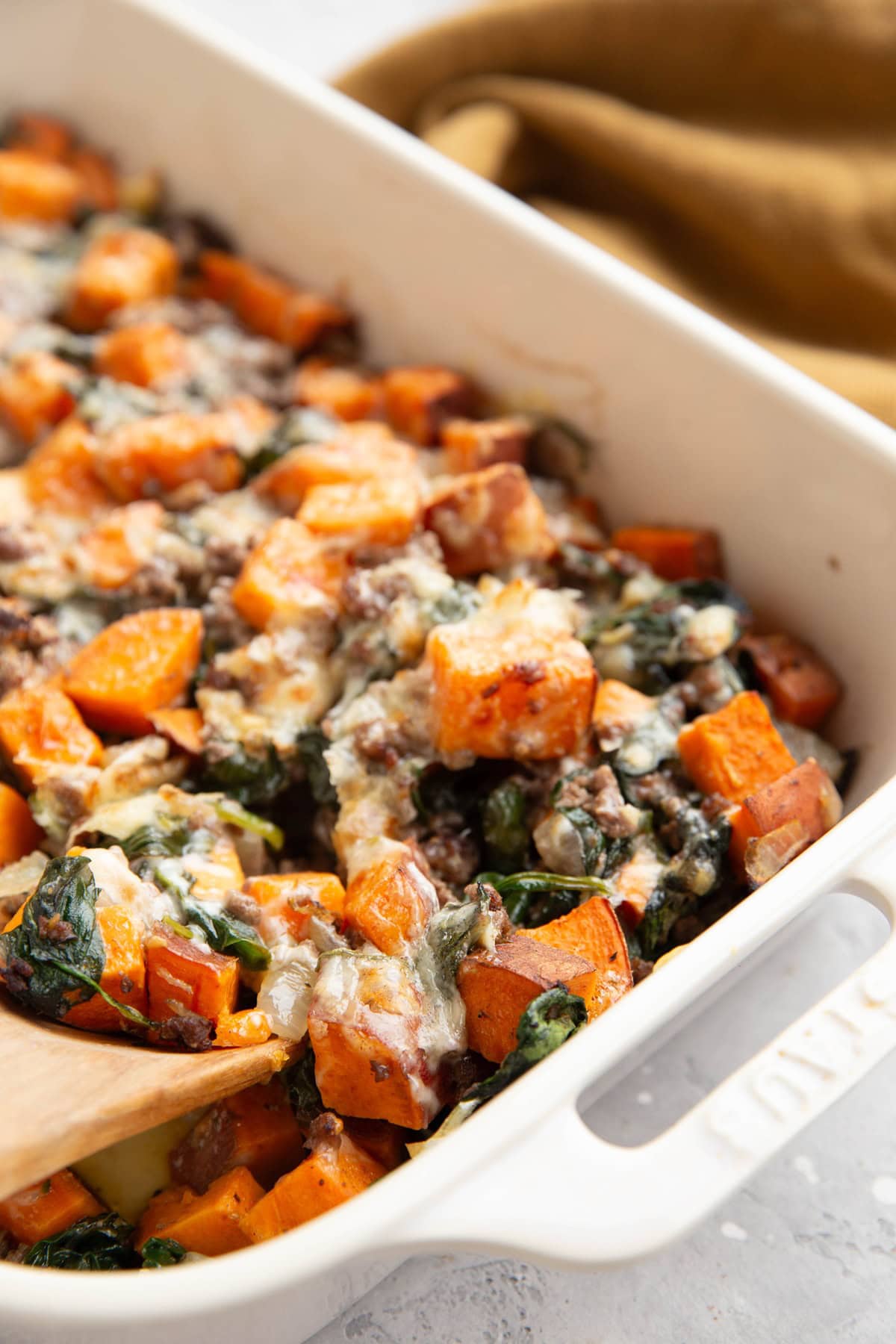 24. Sweet Potato and Ground Beef Casserole