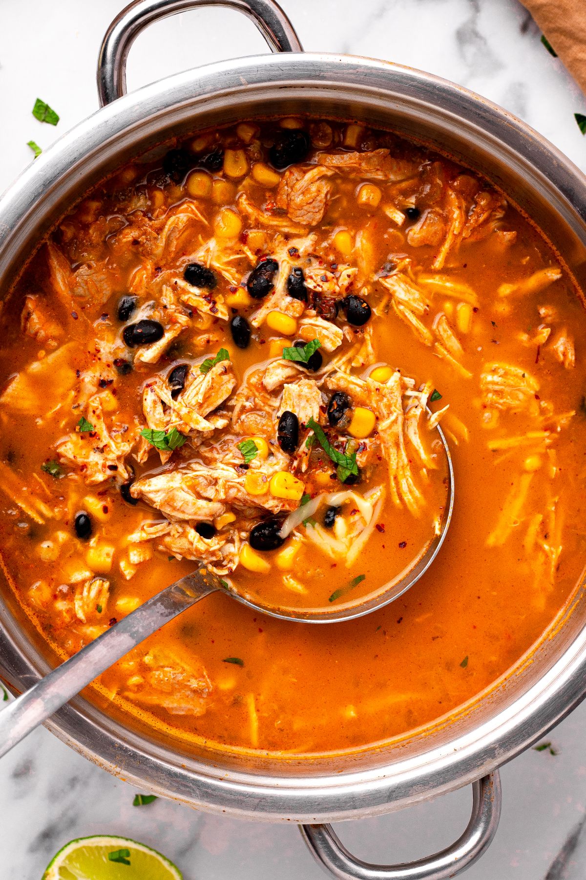 High Protein Chicken Taco Soup