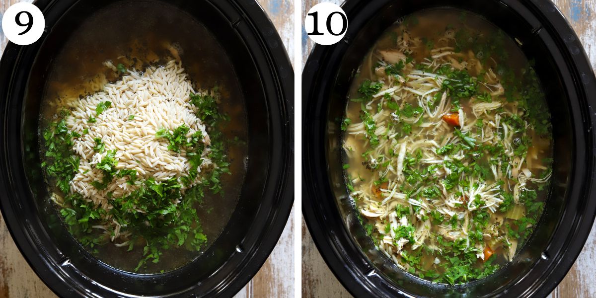 Savory Crockpot Lemon Chicken Orzo Soup