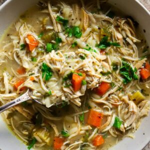Crockpot Lemon Chicken Orzo Soup