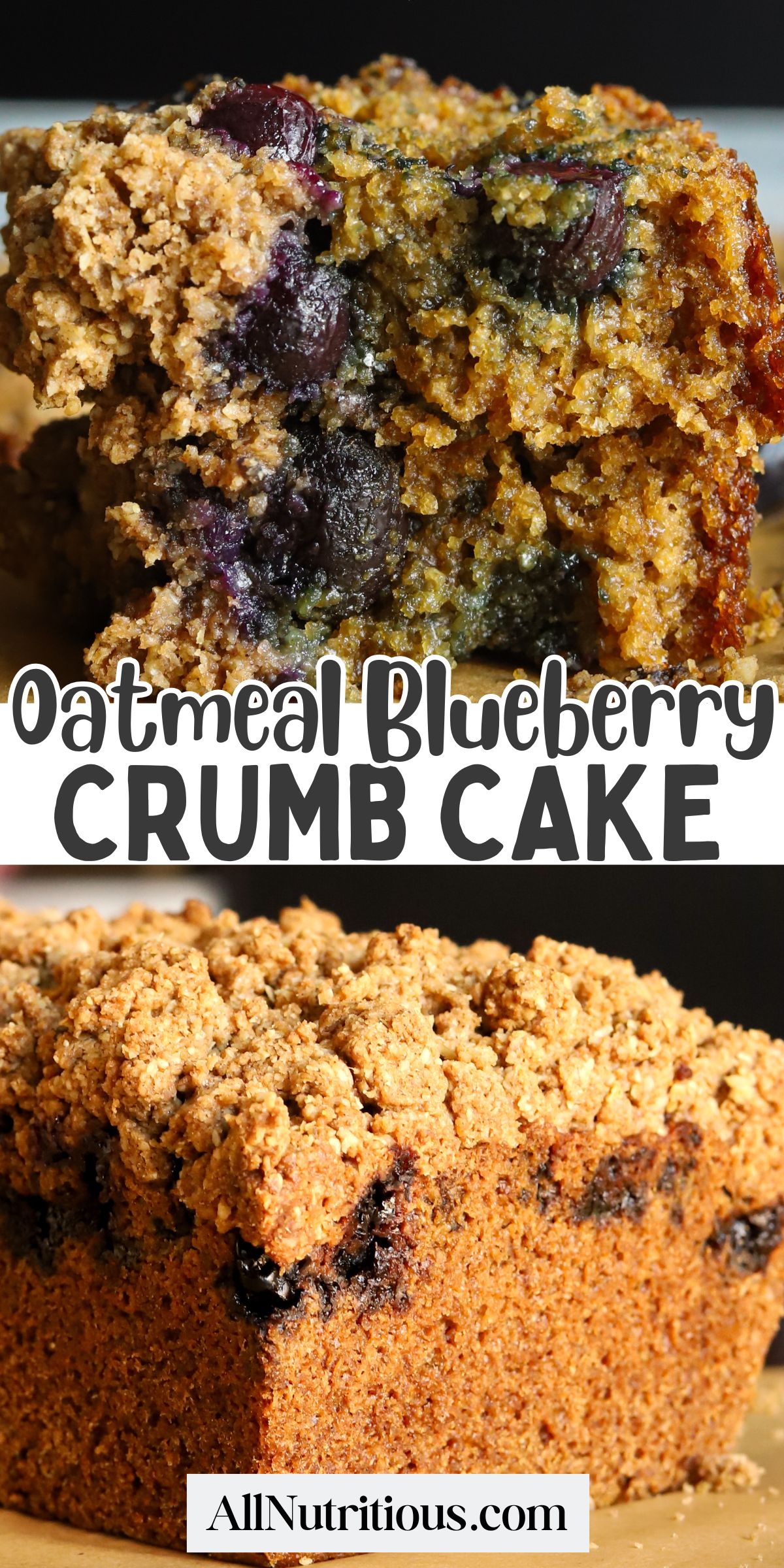 Oatmeal Blueberry Crumb Cake with Cottage Cheese