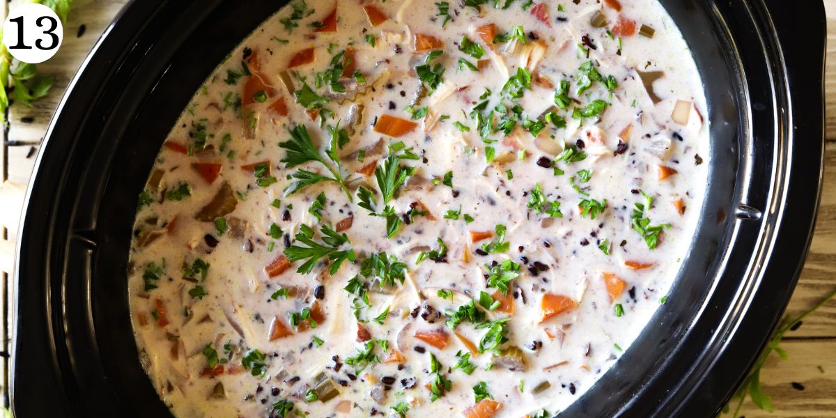 Savory Crockpot Chicken Black Rice Soup
