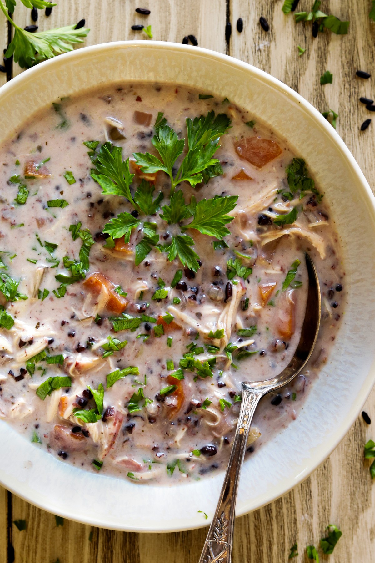 Gluten Free Crockpot Chicken Black Rice Soup