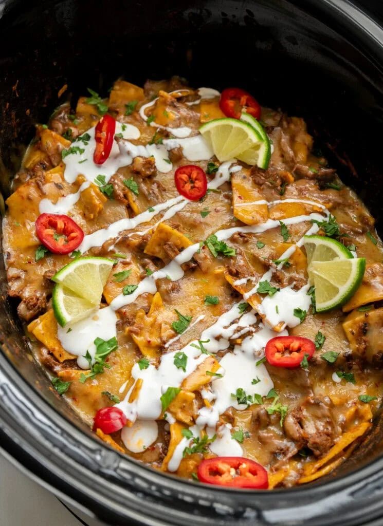 12. Crockpot Beef Enchilada Casserole