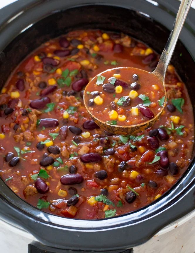 19. Slow Cooker Turkey Chili