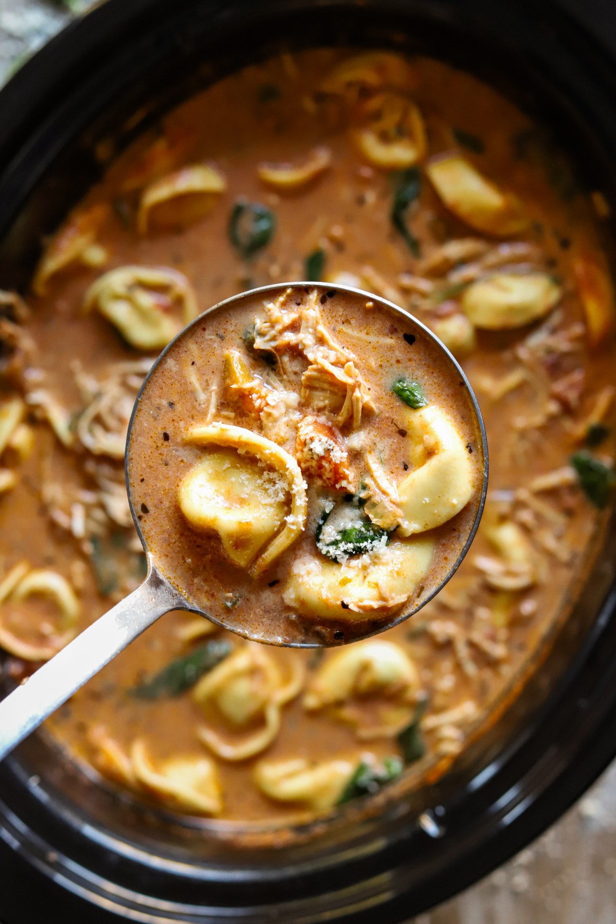 Healthy Crockpot Tortellini Chicken Soup