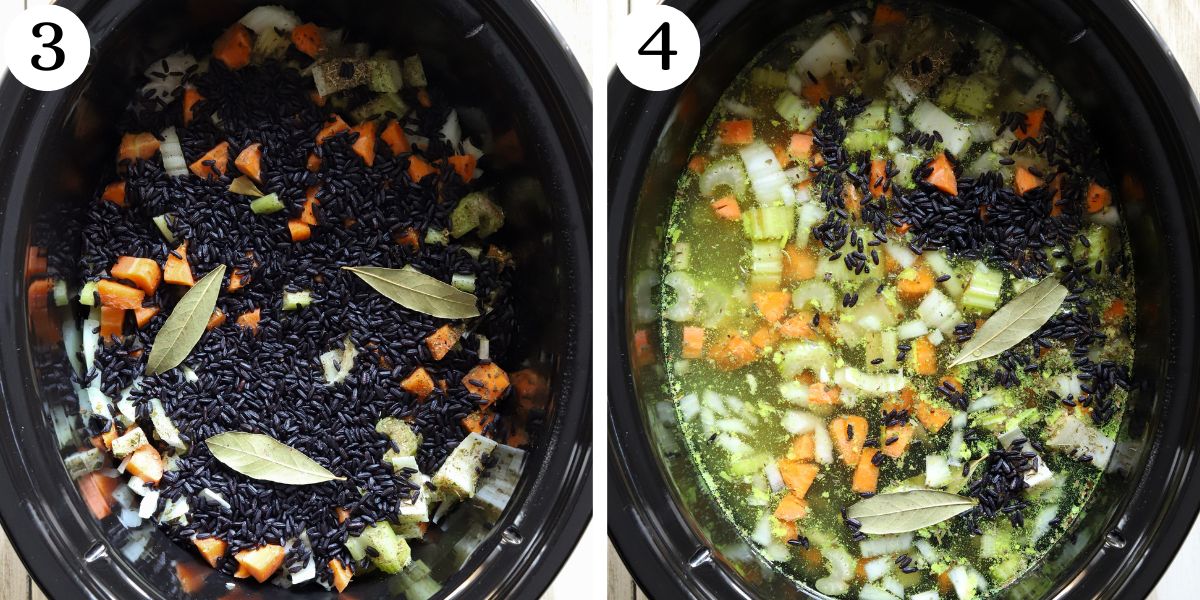 Nutritious Crockpot Chicken Black Rice Soup