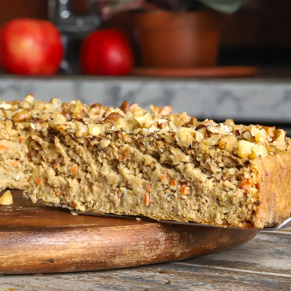 apple oatmeal carrot cake with cottage cheese