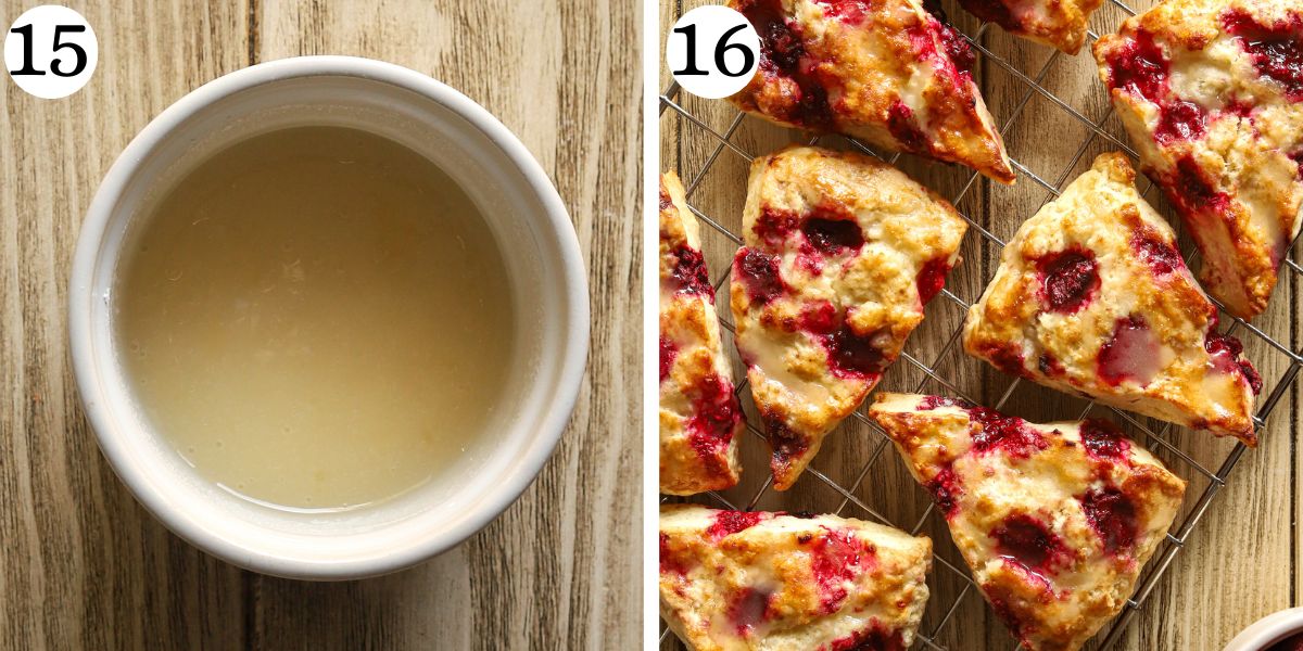 Fluffy Raspberry Cottage Cheese Scones Steps 15-16