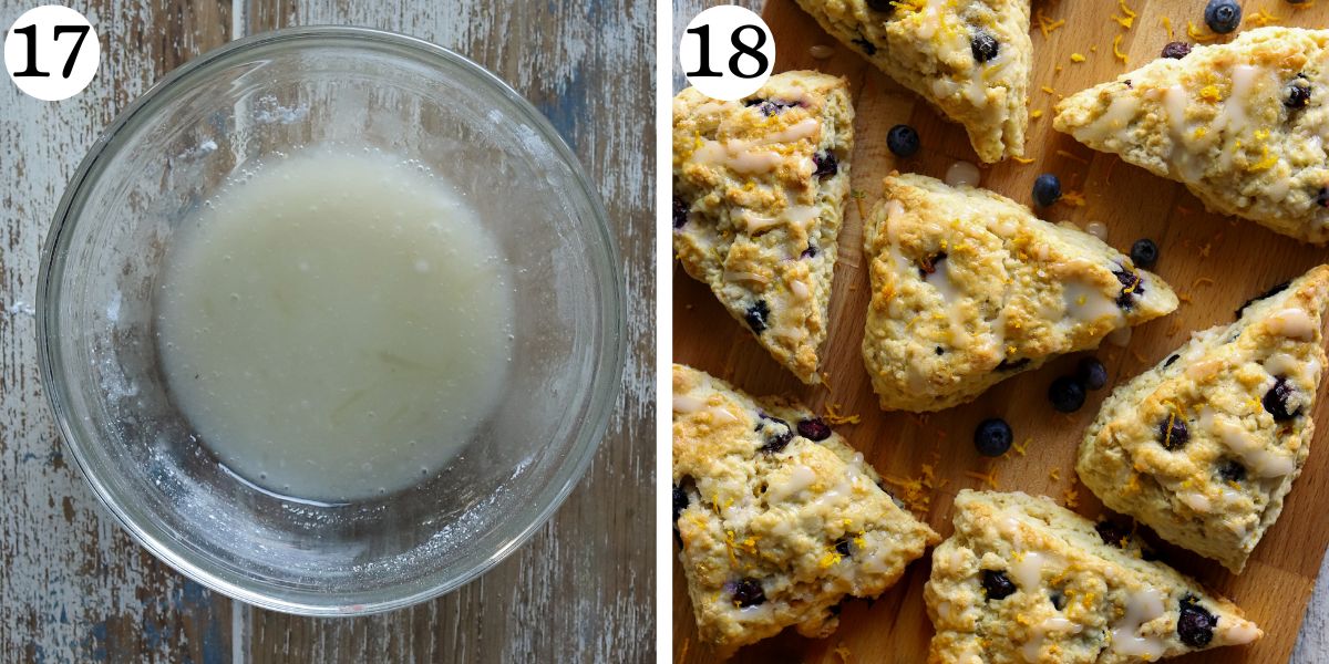 High Protein Lemon Blueberry Cottage Cheese Scones Steps 17-18