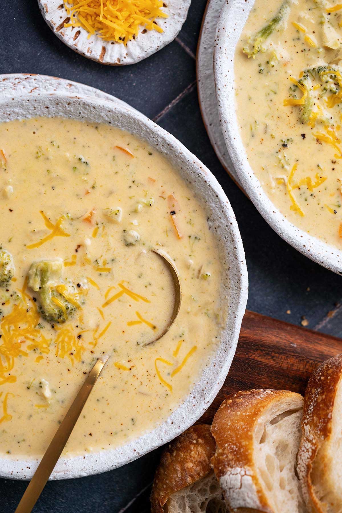High Protein Broccoli Cheddar Soup