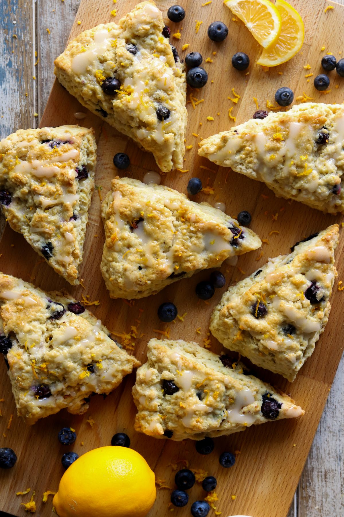 Fluffy Lemon Blueberry Cottage Cheese Scones
