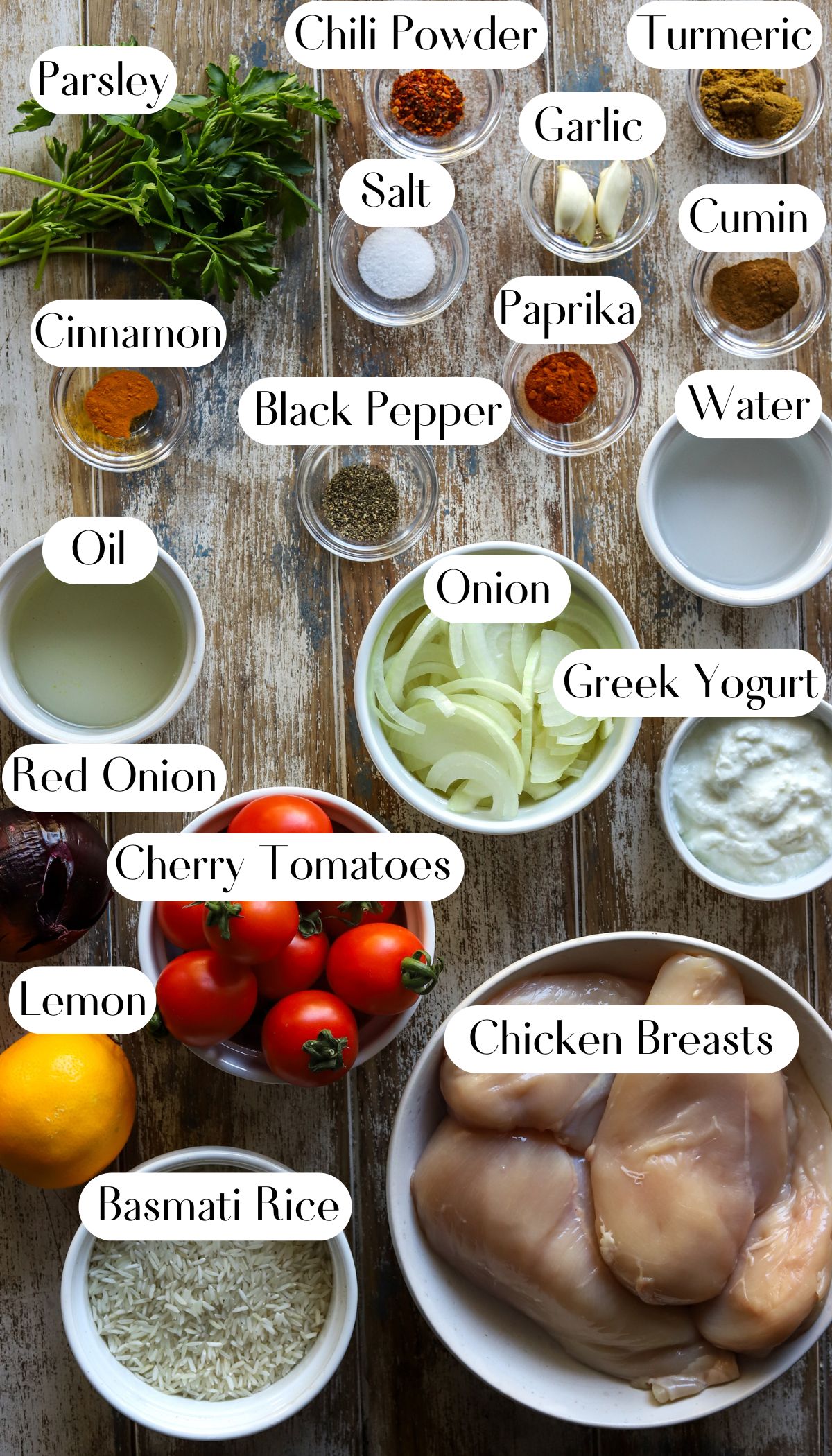 Delectable Crockpot Chicken Shawarma Bowl Ingredients