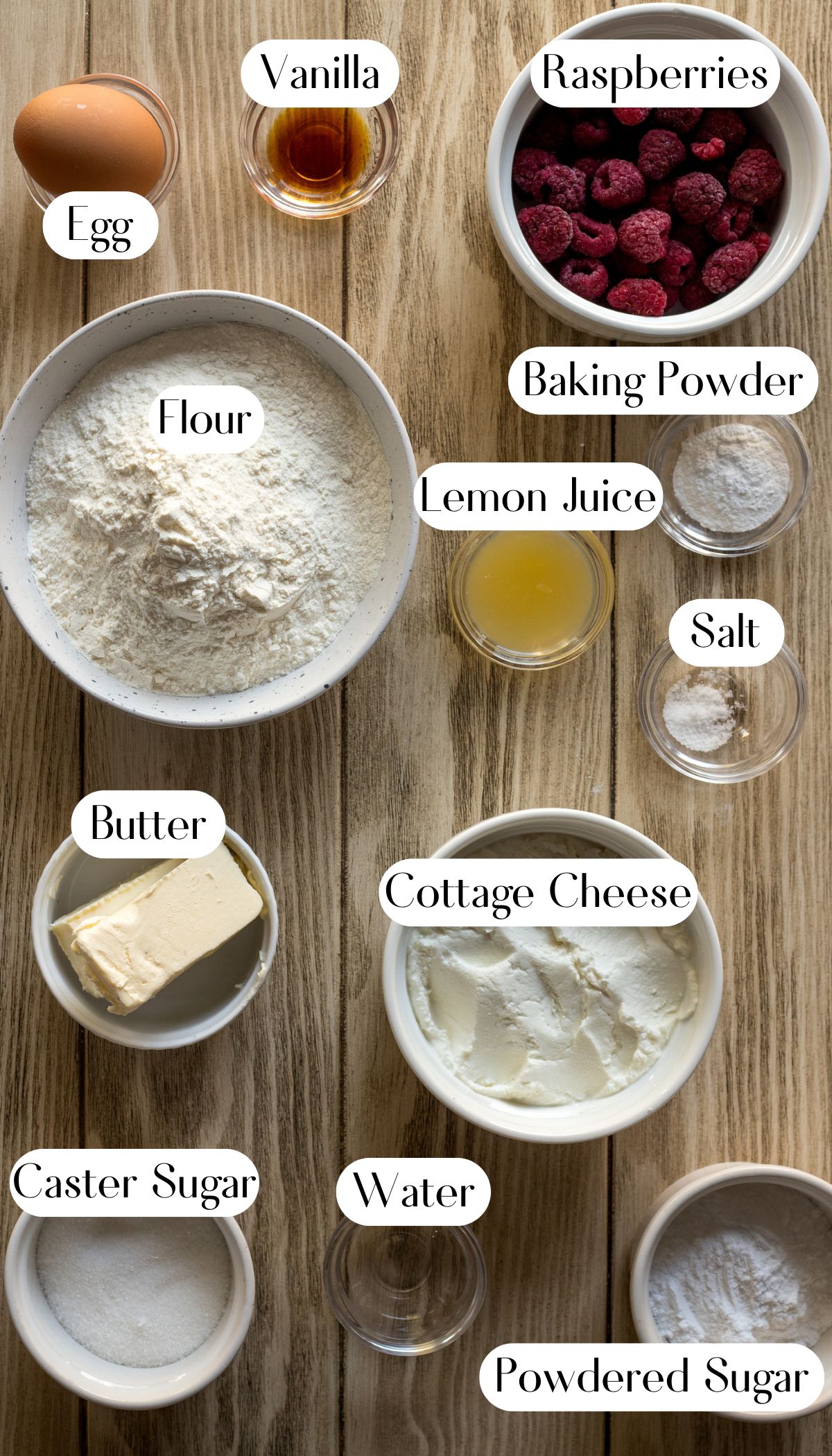 Easy Raspberry Cottage Cheese Scones Ingredients