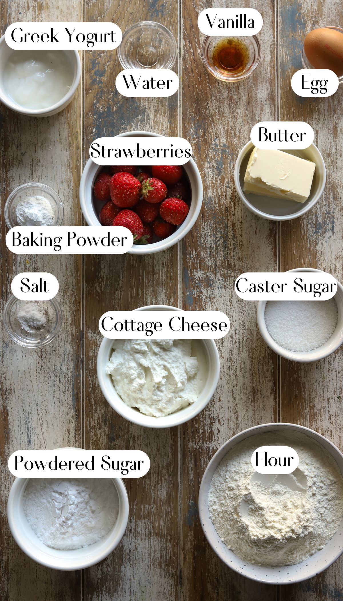 Easy Strawberry Cottage Cheese Scones Ingredients