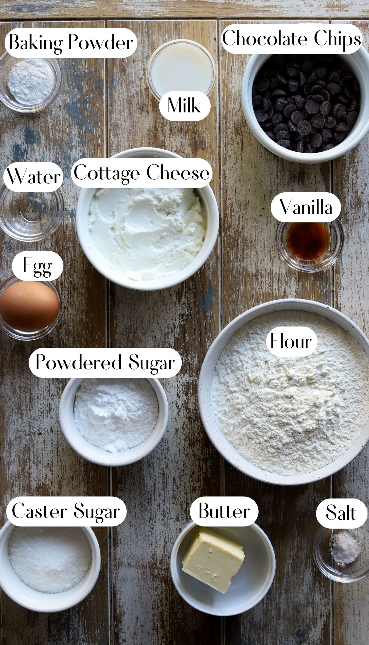 Healthy Chocolate Chip Cottage Cheese Scones Ingredients