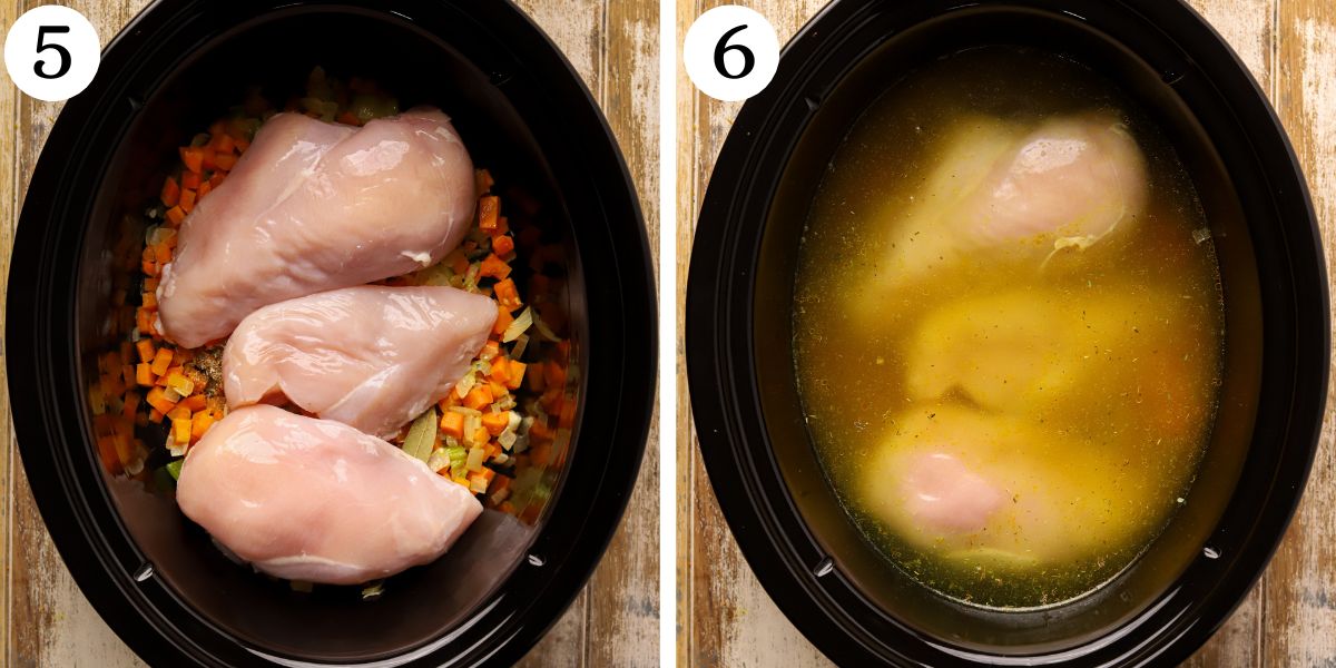 Tasty Crockpot Chicken Lemon Soup Steps 5-6
