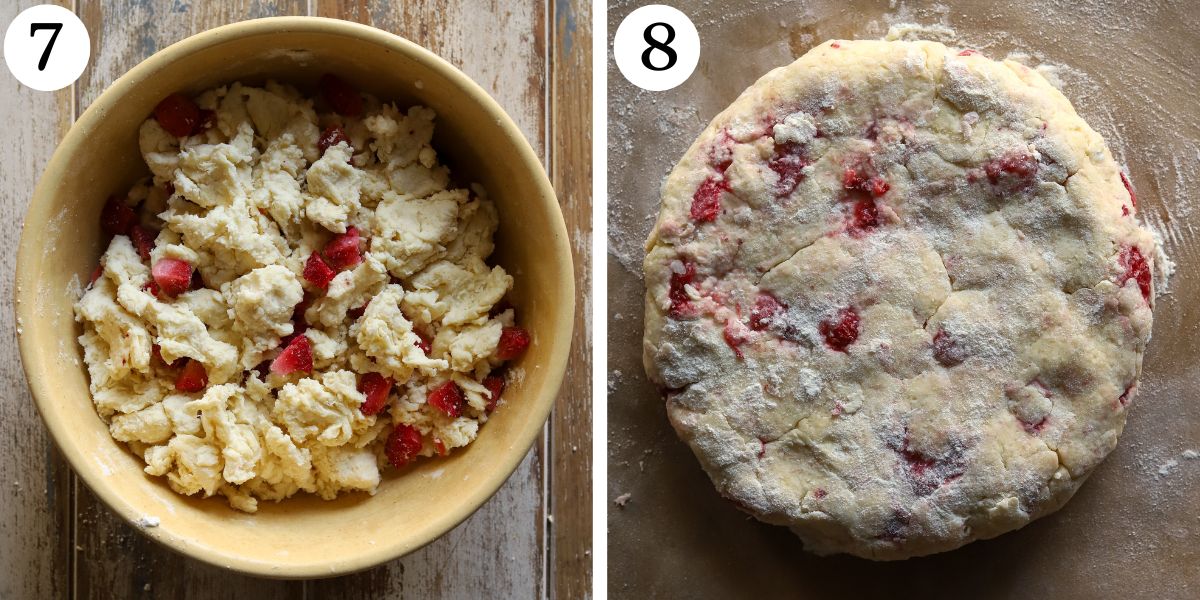 Quick Strawberry Cottage Cheese Scones Steps 7-8